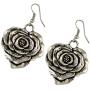 YAZILIND Women Boho Drop Dangle Vintage Earrings Statement Flower Engrave Hook Earrings Ethnic Antique Jewelry Tibetan Silver