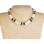 BlueRica Puka Chip Shell Beads & Rasta Coconut Chips Necklace