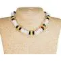BlueRica Puka Chip Shell Beads & Rasta Coconut Chips Necklace BlueRica Puka Chip Shell Beads & Rasta Coconut Chips Necklace
