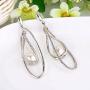 EVER FAITH Womens Austrian Crystal Simulated Pearl Twist Chandelier Teardrop Dangle Earrings Clear