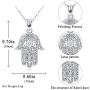 Hamsa Hand Necklace,925 Sterling Silver Pendant Jewelry for Women Men,Sacred Vintage Hand of Fatima Evil Eye Pendant with Fine Jewelry Gift Womens Path of Symbols Success Friendship Lotus Charm