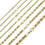 PORI JEWELERS 14K Gold 1.5MM, 2MM, 2.5MM, 3MM, 4MM, 5MM or 7MM Diamond Cut Rope Chain Necklace, Bracelet, or Anklet - Sizes 7''-30'' - Choose Your Color