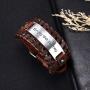 fishhook Trendy Engraved Inspirational Motivational Quotation Confirmation Message Leather Cuff Bangle Bracelet for Men Boys Women