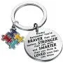 WSNANG Autism Awareness Gift Keychain You are Braver Stronger Smarter Than You Think Keychain Inspirational Jewelry Gifts for Autistic People Autistic Encouragement Gift WSNANG Autism Awareness Gift Keychain You are Braver Stronger Smarter Than You Think Keychain Inspirational Jewelry Gifts for Autistic People Autistic Encouragement Gift