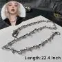 ANDICEQY Heavy Duty Padlock Choker Metal Collar Thorns Iron Necklace Unisex Chain Hip-hop Harajuku Punk Gothic Alloy Barbed Wire Necklace for Men Women ANDICEQY Heavy Duty Padlock Choker Metal Collar Thorns Iron Necklace Unisex Chain Hip-hop Harajuku Punk Gothic Alloy Barbed Wire Necklace for Men Women