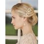 Mariell Gold Dangle Earrings for Brides, Wedding or Prom - Vintage Pear-Shape CZ Statement Chandeliers
