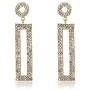 Sluxa Gold rectangle earrings ,Rectangle earrings for women girls ,Rectangle diamond earrings for wedding /party/Daily dress up. #8