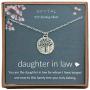 EFYTAL Daughter In Law Gifts, Sterling Silver Tree of Life Necklace, Wedding Jewelry Gift from Mother In Law