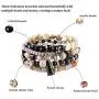 CASSIECA 4 Sets Bohemian Stackable Bead Bracelets for Women Multilayer Stretch Beaded Bracelets Set Multicolor Boho Bracelets Jewelry Sets for Women