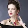 Hamer Wedding Jewelry Sets for Brides Multi-Color Crystal Flowers Choker Gothic Necklace and Earrings Sets Costume Jewelry for Women Hamer Wedding Jewelry Sets for Brides Multi-Color Crystal Flowers Choker Gothic Necklace and Earrings Sets Costume Jewelry for Women