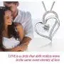 ELEGANZIA Heart Necklaces For Women Sterling Silver Girls Heart Necklace For Girlfriend Silver Necklace Heart Jewelry For Women Love Necklaces For Women Silver Love Heart Pendant Necklace For Women