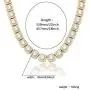 JINAO 10MM 18k Gold Plated Iced out Jumbo Square Sparkling Cluster Cubic Zirconia Tennis Link Chains for Men JINAO 10MM 18k Gold Plated Iced out Jumbo Square Sparkling Cluster Cubic Zirconia Tennis Link Chains for Men