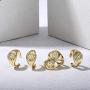 Trendsmax Chic Gold Plated Initial Letter A-Z Signet Statement Band Ring for Women Girls Stylish Knuckle Stackable Party Open Ring Size 7.5