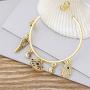 OUCHUANG Evil Eye Palm Wing Earrings Jewelry Gift for Women Girls with14K Gold CZ Large Circle, Womens Crystal Jewelry