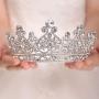FXmimior Silver Bead Bridal Wedding Crown Headband Women Crystal Tiara Headpiece Wedding Hair Accessories