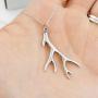 FashionJunkie4Life Sterling Silver Textured Deer Antler Pendant Necklace, 18'' Chain