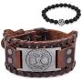 GUNGNEER Tree of Life Yggdrasil Sigil Leather Bracelet Celtic Knot Amulet Jewelry Protection Health Talisman Men Women