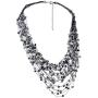 Cultured Freshwater Pearl & Fashion Crystal Silk Layered Multi Strand Necklace