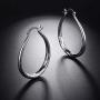 Fashion Women Gold Hoop Earrings, Elegant Stud Dangle Earring Wedding Jewelry Gift(Silver)