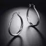 Fashion Women Gold Hoop Earrings, Elegant Stud Dangle Earring Wedding Jewelry Gift(Silver)