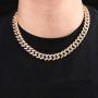 Cuban Mens Chain, Fake Diamond Jewelry, Fake Gold Plated Ladies Necklace, Hip-Hop Fake 24K Gold,Fake Silver, Fashion Personality Jewelry, Suitable for Boys and Girls(8/18/20/24/30inch)