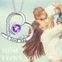 Mothers Day Birthday Gifts for Her Sterling Silver Necklace Apirl Birthstone Aquamarine Simulated Diamond Necklace Amethyst Emerald Pearl Garnet Necklace