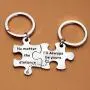 Zuo Bao Couple Keychains No Matter The Distance & Ill Always Be Yours Set Keychains Gift for Wife Husband Boyfriend Girlfriend Keychain Suit