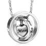 XIUDA No Longer by My Side,Forever in My Heart Carved Locket Cremation Urn Necklace for Dad, Mom,Grandma & Grandpa