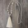 KELITCH Beaded Necklace Bib Chain Multicolor Tassel Long Strand Beach Friendship Necklace