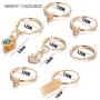 Bmadge Dangle Eerrings Gold Crystal Huggie Earrings Set Bar Circle Statement Earrings Jewelry for Women and Girls（7Pcs）
