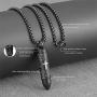 Sunligoo Mens Urn Ashes Necklace Stainless Steel Bullet Pendant Necklaces for Cremation Memorial Keepsakes