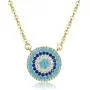 TONGZHE Blue Evil Eye Pendant Necklace in Sterling Silver 925 with Cubic Zirconia CZ and 16''+2'' Cable Chain TONGZHE Blue Evil Eye Pendant Necklace in Sterling Silver 925 with Cubic Zirconia CZ and 16''+2'' Cable Chain