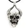 Trilogy Jewelry Pewter Horned Demon Head with Inverted Pentagram Pendant on Leather Necklace Trilogy Jewelry Pewter Horned Demon Head with Inverted Pentagram Pendant on Leather Necklace