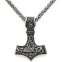GuoShuang Odin Thors Mjolnir Pendant Viking Necklaces Pendants Jewelry Scandinavian Clear Details Silver Chain