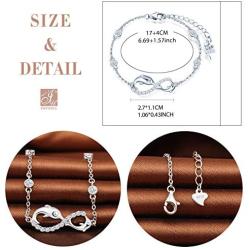 Unendlich U Solid 925 Silver Jewelry Dolphin Infinity Symbol Earrings Bracelet Necklace
