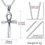 HUANIAN Stainless Steel Egyptian Ankh Cross Pendant Necklace,20 inch Free Chain