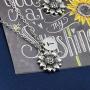 Joycuff Dainty Antique Silver Sunflower Necklace Personalized Cute Monogram Pendant Initial Charm Letter Engraved Inspirational Gifts for Her Women Teen Girl