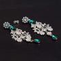 Chran Exquisite Teardrop Crystal Bridal Wedding Earrings Vintage Chandelier Dangle Long Earrings for Women