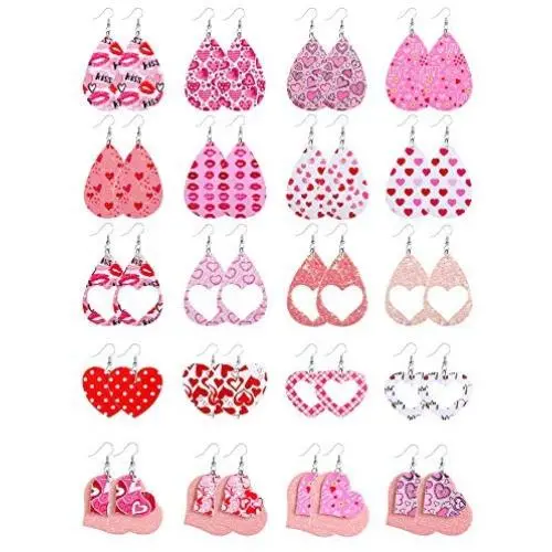 Valentine Earrings for Women Valentine’s Day Earrings for Girls Valentine Leather Earrings for Women Faux Leather Layered Earrings Valentine Decorations Valentine Gifts for Girls 8-20 Pairs Valentine Earrings for Women Valentine’s Day Earrings for Girls Valentine Leather Earrings for Women Faux Leather Layered Earrings Valentine Decorations Valentine Gifts for Girls 8-20 Pairs