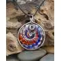 BESHEEK Handmade Murano Inspired Blue Red Silver-Color Dichroic Glass Round Swirl Pendant Necklace Hand Wrapped with Metal Handcrafted Artisan Blown Hypoallergenic Italian Style Jewelry BESHEEK Handmade Murano Inspired Blue Red Silver-Color Dichroic Glass Round Swirl Pendant Necklace Hand Wrapped with Metal Handcrafted Artisan Blown Hypoallergenic Italian Style Jewelry