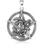 WithLoveSilver 925 Sterling Silver Celtic Pentacle Ouroboros Snake Serpent Pendant