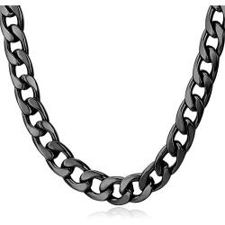 U7 Mens 9MM 12MM 15MM Chains 18K Gold Plated Miami Cuban Chain Necklace, Length 14/18/20/22/24/26/28/30 Inches Strong Curb Links-with Gift Box