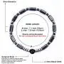 JBANS Hematite 486 Healing Stones Beaded Stretch Bracelet 2 Size for Men. Good Luck Therapy Bracelets. Strong Elastic Sring