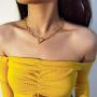 M MOOHAM Gold Initial Necklaces for Women, 14K Gold Plated Layered Initial Necklace Hexagon Pendant Toggle Clasp Layering Gold Chain Necklaces for Women Gold Layered Choker Necklaces for Women