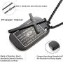 Jstyle Stainless Steel Dog Tags Cross Necklaces for Men Prayer Cross Necklace Military Rolo Chain 3mm 24 Inch Black Serenity Prayer