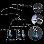 EVER FAITH 925 Sterling Silver CZ Figure 8 Infinity Love Heart Pendant Necklace Earrings Set