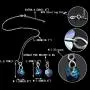 EVER FAITH 925 Sterling Silver CZ Figure 8 Infinity Love Heart Pendant Necklace Earrings Set