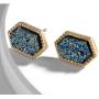 Lullabb 6 Pairs Women Crystal Druse Stud Earrings Hypoallergenic Geometry Shiny Druzy Ear-ring Men boys Fashion Jewelry for girls