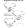 3 Pieces Inspirational Bangle Bracelets Adjustable Motivational Bracelet Stainless Steel Jewelry for Valentines Day Women Gift