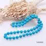 JYXJEWELRY Single Strand Turquoise Jewelry 8.5mm Round Blue Turquoise Necklace 18''